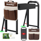 seasky Foldable Garden Kneeler and Seat, Anti-Tipping Gardening Bench Widened Thick Soft Kneeling Pad, Heavy Duty Gardening Stool with Tool Bag,Gardening Gift for Women