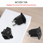 JACKYLED 3 Prong to 2 Prong Grounding Adapter Wall Outlet Converter, 2 Prong Power Adapter Fireproof Material 392℉ Resistant Heavy Duty for Household, Electrical, Indoor Use Only, Black, 10 Pack