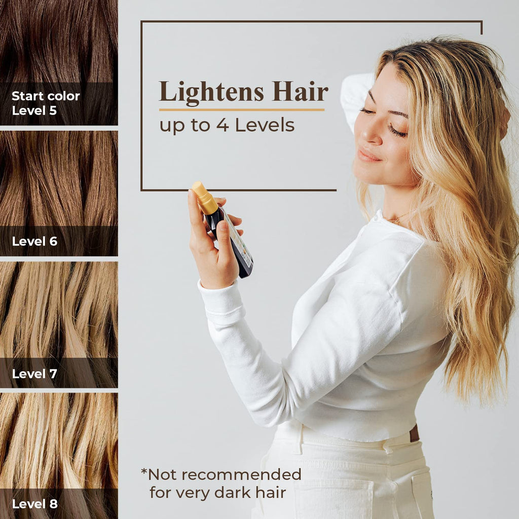 Camomila Intea Natural Blonde – Hair Lightener Spray with Chamomile Extract – Go blonder with this Gentle Color Hair Spray – No Ammonia or Parabens – Up to 4 Lighter Tones – 3.4oz (4 Pack)