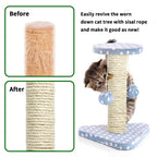 Natural Sisal Rope 1/4 Inch 6mm 98-Feet for Cat Scratching Post Tree Tower Replacement Repair and Replace, DIY Hemp Twine Rope for Cat Scratching Furniture Window Perch and Crafts Gardening