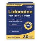Sumifun 4% Lidocaine Pain Relief Patches 30 Count Maximum Strength Numbing Gel Patch for Back Knee Neck Joint Ache Muscle Soreness Topical Analgesic