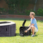 Intex PureSpa Greystone Deluxe 4 Person Square Inflatable Hot Tub, Bubble Massage Spa Set, Energy Efficient & Saltwater Compatible (Cell Not Included), 69 in x 28 in