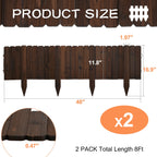 GHWIE Wooden Garden Fence Wood Garden Edging Border Decorative Landscape Border Edging,Planting Tree Fence Yard Patio Path Edging Landscape Edging Flower Bed Fences-11.8'' H x 48'' L (1PACK)
