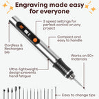 Resparked Customizer Engraving Pen Ultimate Cordless Portable Tool for Artists & DIYers - Engrave 50+ Surfaces - Beginner Friendly - Rechargeable - Free 30 Bits & Mastery Guide