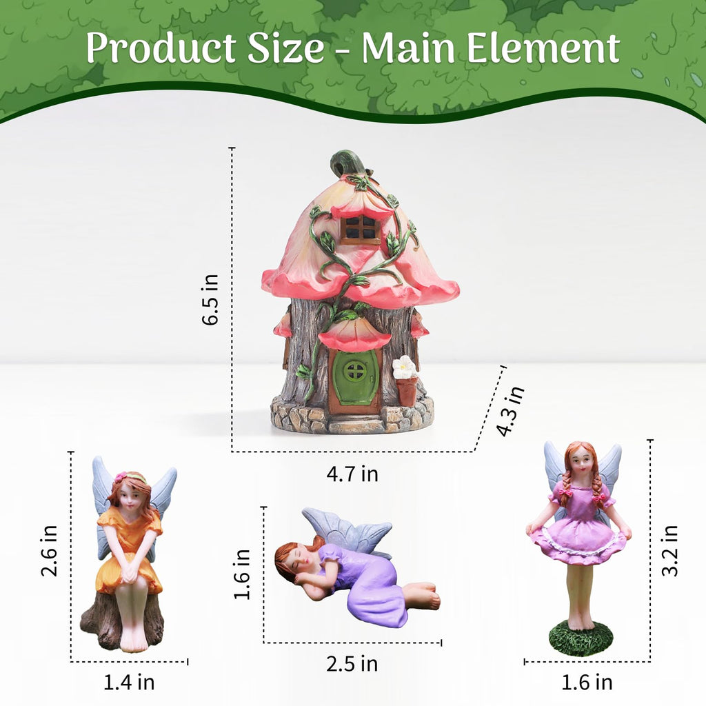 115Pcs Fairy House Kit Mini Fairy Garden Accessories Outdoor Supplies Decor