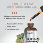 Organixx Pure Liquid Iodine Supplement Solution for Thyroid Support, Organic Drops to Support Healthy Iodine Function & Levels, Energy Levels, Hair & Skin Health, Vegan, Unflavored, 1 fl oz