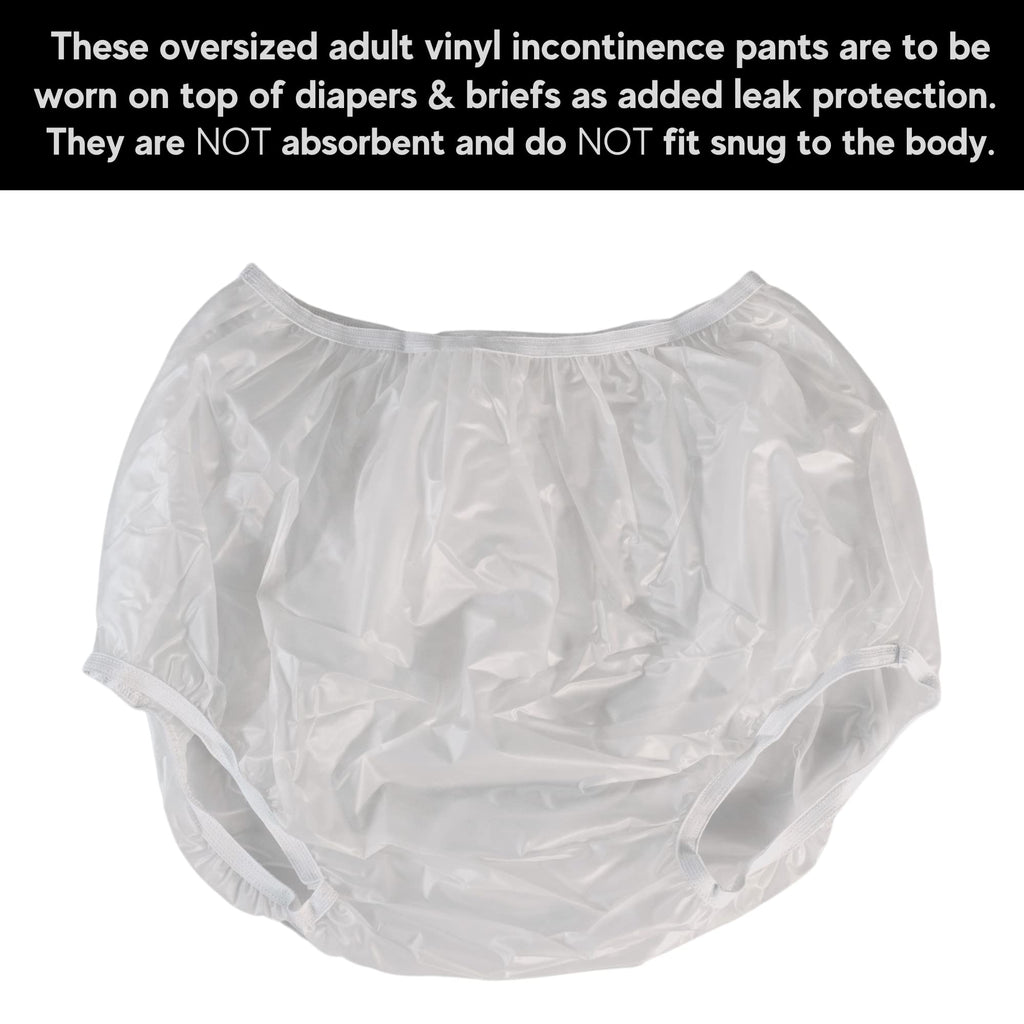 Adult Vinyl Waterproof Pull-On-Cover Incontinence Pants (This is not a Diaper) Extra Oversized Waterproof Underwear Protection to GO ON TOP of/Together with Diapers & Briefs as Added Leak Resistance