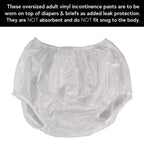 Adult Vinyl Waterproof Pull-On-Cover Incontinence Pants (This is not a Diaper) Extra Oversized Waterproof Underwear Protection to GO ON TOP of/Together with Diapers & Briefs as Added Leak Resistance