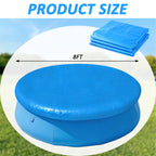 8FT Round Inflatable Above Ground Pool Cover, Round Pool Cover with Drawstring Design for Easy Installation,Solar Covers for Outdoor Inflatable Swimming Pools,Prevent Leaves, Debris and Dust