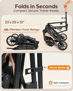 PAWLALA Pet Stroller with Detachable Carrier for Small & Medium Dogs & Cats, Smooth Comfort Ride with Shock-Absorbing Suspension, Foldable Dog Stroller, Compact Storage (Peach Pink)
