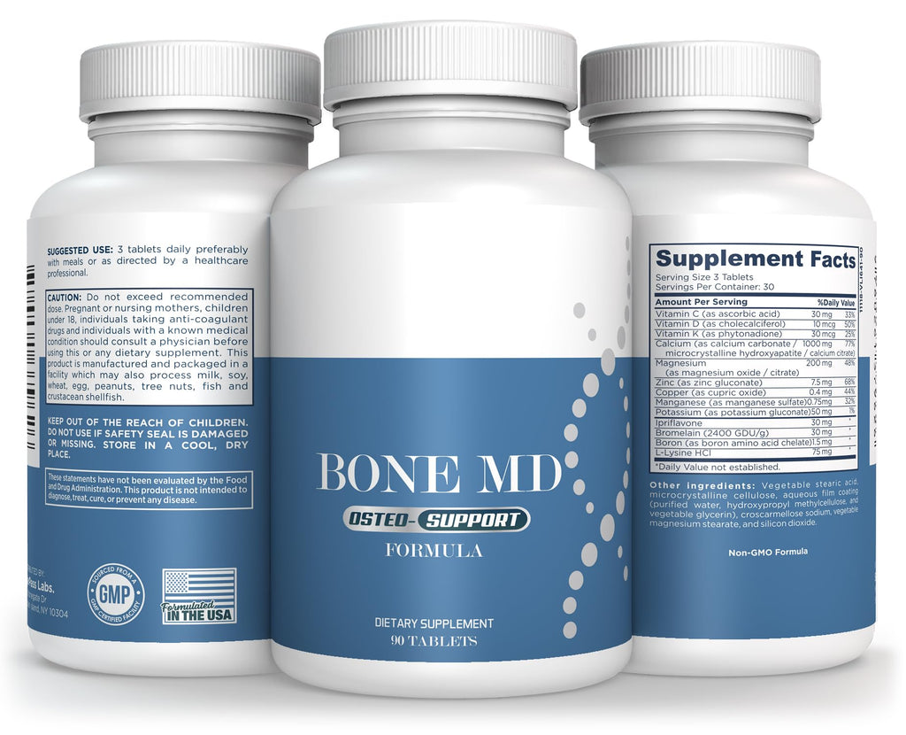 StarPass Labs Bone MD Osteo Strength Ultimate Health Support | Supplement for Women and Men | Promote Density 90 Tablets