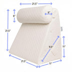 Flexicomfort Bed Wedge Pillow for Sleeping -Adjustable Post Surgery Pillow (7 in 1) -%100 Memory Foam -Head Support Cushion -Incline -Leg Elevation -Pregnancy - Snoring - Washable Cover -Large 24 Inch
