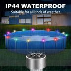 LILITUAN Solar Pool Lights for Above Ground Pools, 10 Pack Waterproof Above Ground Pool Lights, Dusk to Dawn Auto On/Off Decorative Night Lights for Frame Pool, Outdoor Railings (Colour Light)