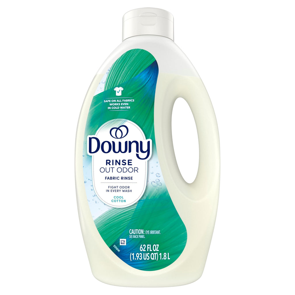 Downy Rinse Laundry Odor Remover, Cool Cotton Scent, 62 fl oz, Fabric Softener and Laundry Odor Removal Rinse, Fights Odors at the source, HE Compatible
