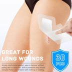 30 Pack 6"x10" Waterproof Adhesive Island Dressing for Post-Surgery Recovery | Sterile Bordered Gauze Bandages with Non-Stick Pad for Knee/Hip Replacement, Surgical Incision Care & Shower Protection