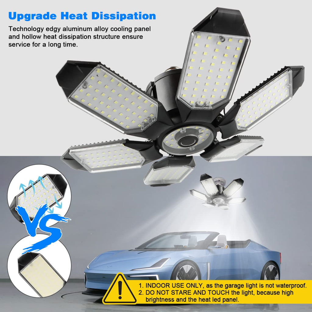 POLARPRA Garage Lights - 32000LM LED Garage Ceiling Lights 6500K Daylight
