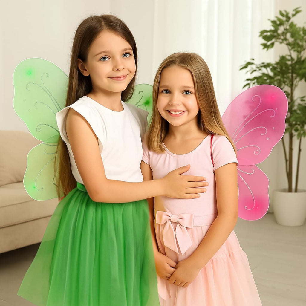 Homaisson 12 Pcs Butterfly Fairy Wings, Sparkle Princess Wings Set, Colorful Costume Accessories for Parties, Glitter Costume Wings with Elastic Straps & Shimmering Patterns, Birthday Party Favors