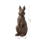 Glitzhome Rabbit Garden Statue Outdoor Standing Bunny Sculpture Lawn Decor, 22.75 Inch, Bronze