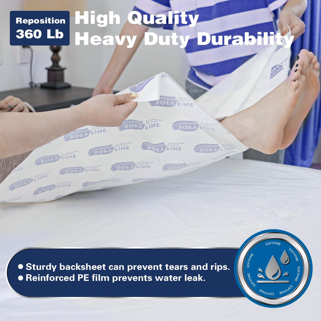 SOFYFINE 150 Gram Heavy Duty Chucks 40"x36" Disposable Tear Resistant Adult Incontinence Bed Pads,3XL Extra Large Thicken Puppy Pee Pad,10X Super Absorbency 360 Lb Transfer[20 Pads]