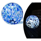 Lily's Home Gazing Ball - 10" Glass Globe with Solar Powered Lights - Outdoor Solar Lights for Yard & Patio - Garden Decor - Automatic On/Off Photosensitive Switch - Battery Included - Blue