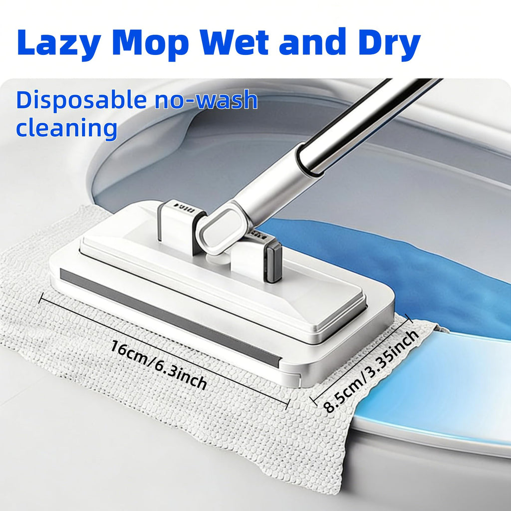 Clip on Mini Mop for Kitchen Counter & Floor – No Wash & Cloth Changing Lazy Mop | Automatic Gripping & Zero-Touch Snap-Grip System with 20 Cloths