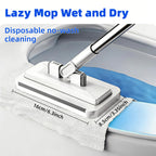 Clip on Mini Mop for Kitchen Counter & Floor – No Wash & Cloth Changing Lazy Mop | Automatic Gripping & Zero-Touch Snap-Grip System with 20 Cloths