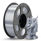 ANYCUBIC Silk Filament, Clog-Free Shiny 3D Printer PLA Filament 1.75mm Dimensional Accuracy +/- 0.02mm, 1KG Reusable Spool (2.2 lbs), Silver