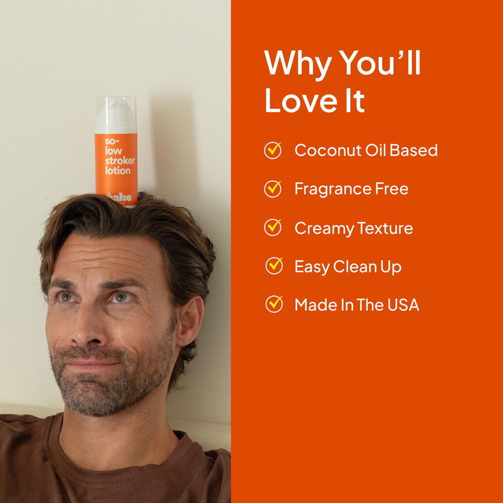 Hello Cake So-Low Stroker Lotion - Below the Belt Solo Cream for Men, Natural Moisturizing Ingredients Coconut Oil, Avocado Oil, Aloe Vera, 3.3 fl oz