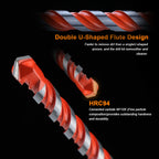 Concrete Carbide Drill Bits Hex Shank Masonry Cement Tile Drill Bit Set for Glass, Brick, Plastic, Cement and Tile, 5/32"-1/2" (10PCS)