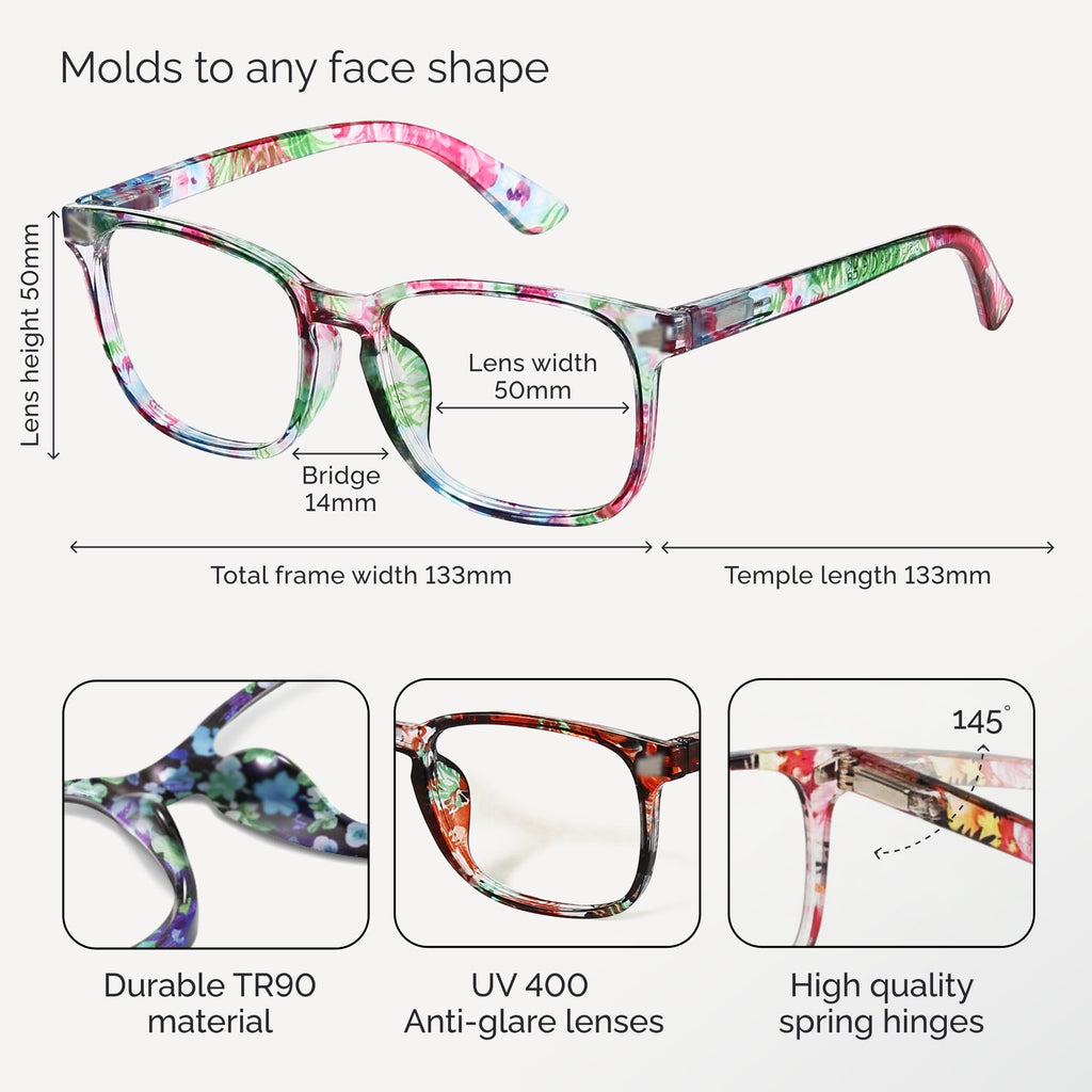 CCVOO Reading Glasses for Women/Men, Eyeglasses, Blue Light Readers for Women/Men, Computer Eye Glasses, Cheaters