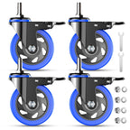 4 Inch Caster Wheels Heavy Duty Stem Caster 2000Lbs, Threaded Stem Casters 3/8"-16 x 1(Stem Diameter 3/8", Stem Length 1"), Swviel Locking Caster Set of 4, Industrial Castor Wheels for Cart,Furniture