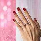 BTArtbox Halloween Press On Nails, Short Red Fake Nails, 32Pcs Full Kit
