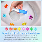 Heigble 16 Pcs Flower Toilet Gels 224 Count 8 Kinds Stamp Bowl Gel Scent Toilet Stain Removal Cleaner Air Freshener Flower Stamps Pack for Bathtubs Bathroom