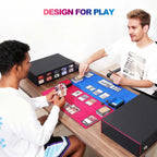 UAONO Trading Card Storage Box with Commander Display, 5 Row Magic Card Box with Handle & Aluminum Alloy Locking for 3900+ Unsleeved Cards Suits for MTG PTCG TCG Sports Cards (Black Red)