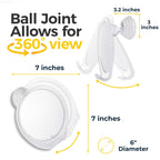 HONEYBULL Fogless Shower Mirror for Shaving with Suction Mount, White