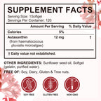Astaxanthin Supplements 12mg 120 Softgels, Premium Astaxanthin Antioxidant Supplement, Supports Eye, Skin, Joint, Brain, Heart & Immune System Health, Fresh Microalgae Source, Non-GMO & No Gluten