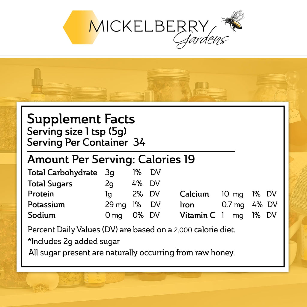 Mickelberry Gardens Bee Pollen Granules 6oz Raw Superfood Protein Rich