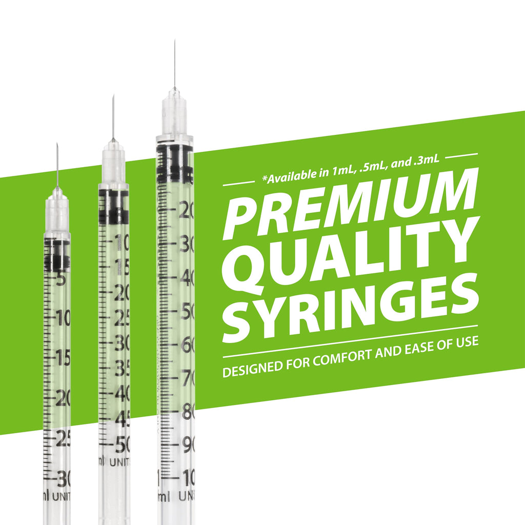 EasyTouch IW U-100 Insulin Syringes (29G 1.0cc 1/2") - 30 ct.