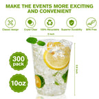 JollyPack 300 Pack 10 OZ Disposable Clear Plastic Cups