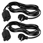Elecan Flat Plug Extension Cord 15 Ft with Slim Space-Saving Plug Design, Thin Flat Cable Low Profile Power Cord 3 Prong Grounded Wire, 16 Gauge 13 A/125 V-Black-ETL Certified