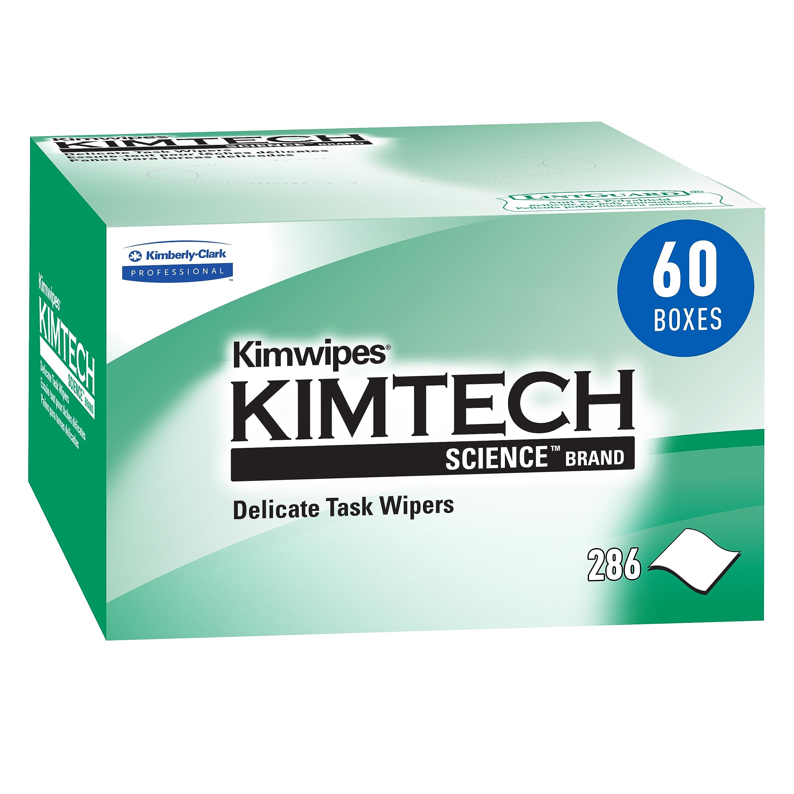 Kimtech Science Kimwipes Delicate Task Wipes, 60 Boxes x 286 Sheets (34155)
