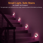 YUNLEX 2 Pack Pink Battery Night Light, Motion Activated Night Light, 2.6" Small Sticky Lights, 3 Light Modes, Dimmable Soft Glow for Bedroom, Nursery, Baby, Kids, Sleep, Soothing Fear of The Dark