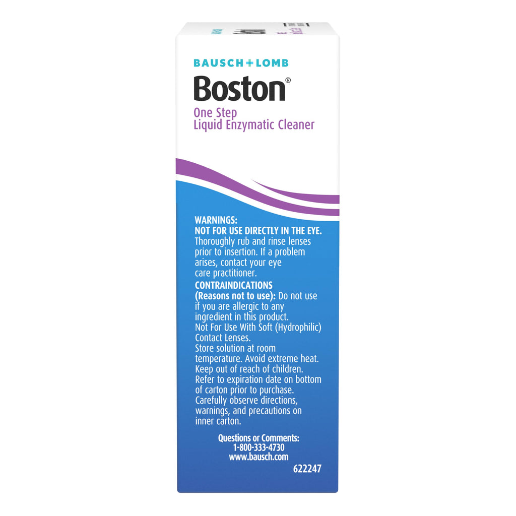 Boston One Step Liquid Enzymatic Cleaner – from Bausch + Lomb, 15 Sterile Single-Use Dispensers (Pack of 2)