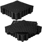 12Pcs Drainage Interlocking Floor Tiles 11.8" x 11.8", Modular Interlocking Cushion Soft PVC Floor Non-Slip Splicing Waterproof Mat for Drain, Pool, Shower, Patio, Balcony, Bathroom, Kitchen, Yard