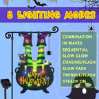 FLAGMESAGE Halloween Lighted Garden Flag, Witch Feet Yard Decor, 12x18 In