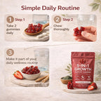 DXWXH 5 in 1 Growth Gummies, Growth Gummies with Vitamin D3 & K2, Calcium, Ashwagandha, Spirulina, for Bone Health & Daily Vitality Support, Strawberry Flavor, Non-GMO, 60 Gummies