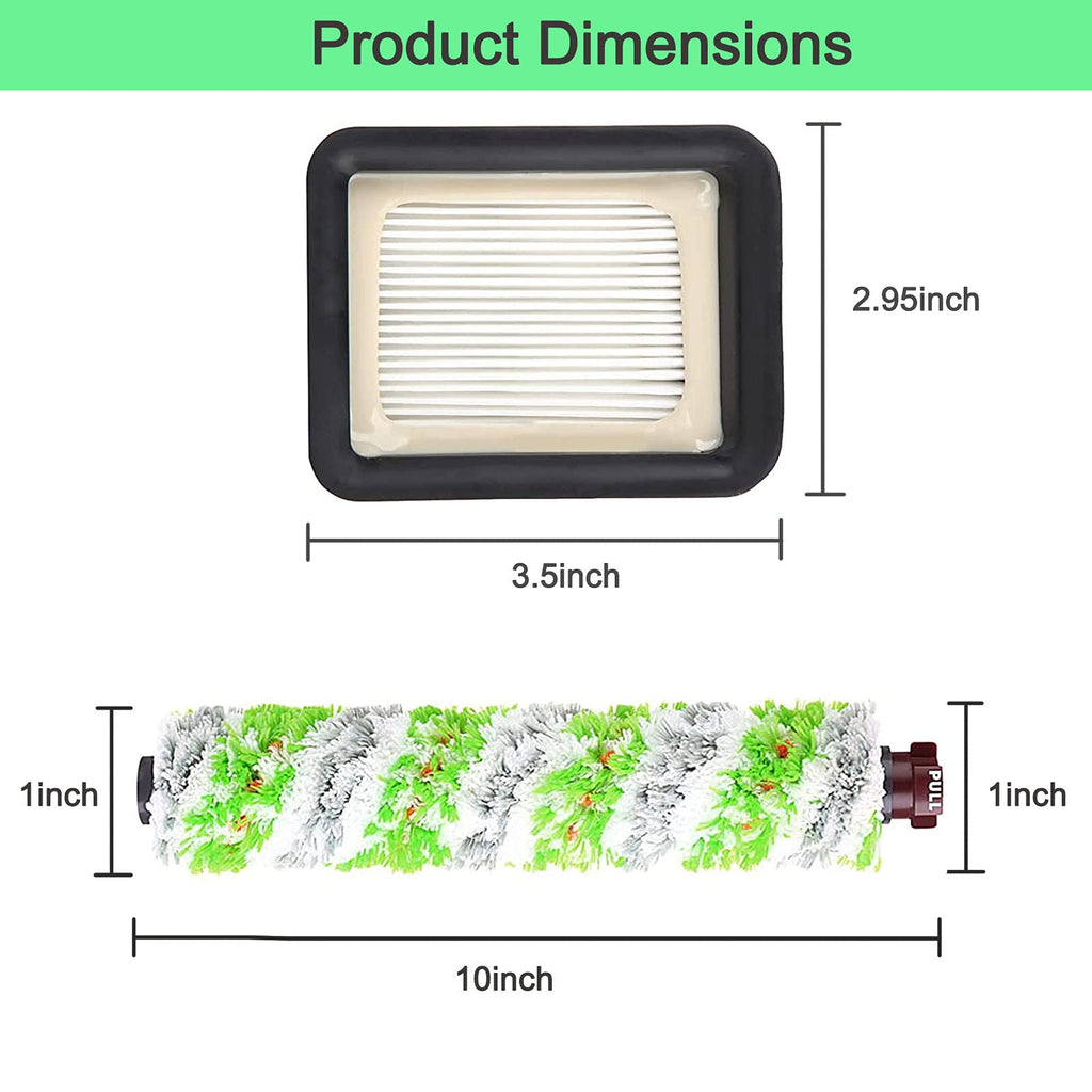Bvhonwe 6 Pack Replacement Parts for bissell CrossWave Pet Pro 2306A & CrossWave 1785 Series 3888A Vacuum Cleaner, 3 Pack 2460 Brush Rolls,3 Pack 1866 Filters,Compare to Part 1613568&161-3568,1608684