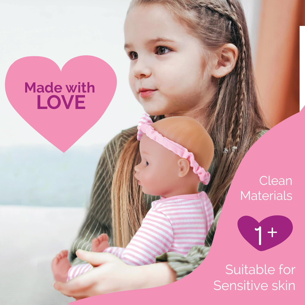 Adora Sweet Baby - 11” Soft & Cuddly Baby Doll, Realistic Features, Gentle Scent, Machine Washable, Lightweight & Easy to Hold | Adorable Playmate (Baby Girl)