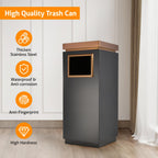 WICHEMI Commercial Outdoor 7 Gallon Trash Can with Lid Stainless Steel