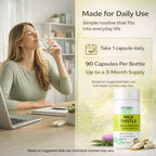 uvora Milk Thistle, Botanical Daily Wellness Formula with Turmeric, Inositol & Vitamin C, Vegetarian Capsules, 60 Count